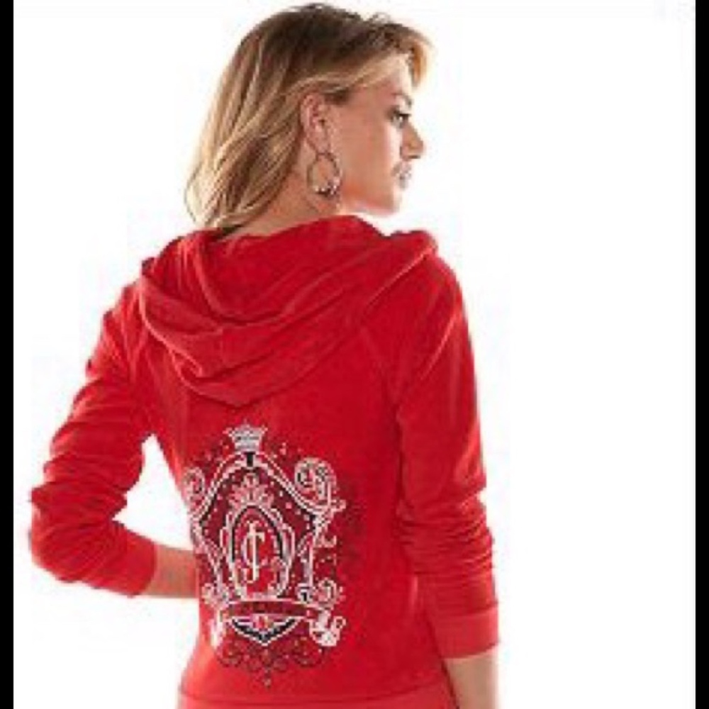 Juicy Couture Tracksuit Red Crest Terry Capri NWT - Picture 4 of 7